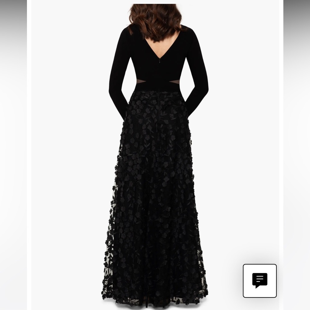 Xscape 3D Bloom Long Sleeve Gown - Picture 3 of 6